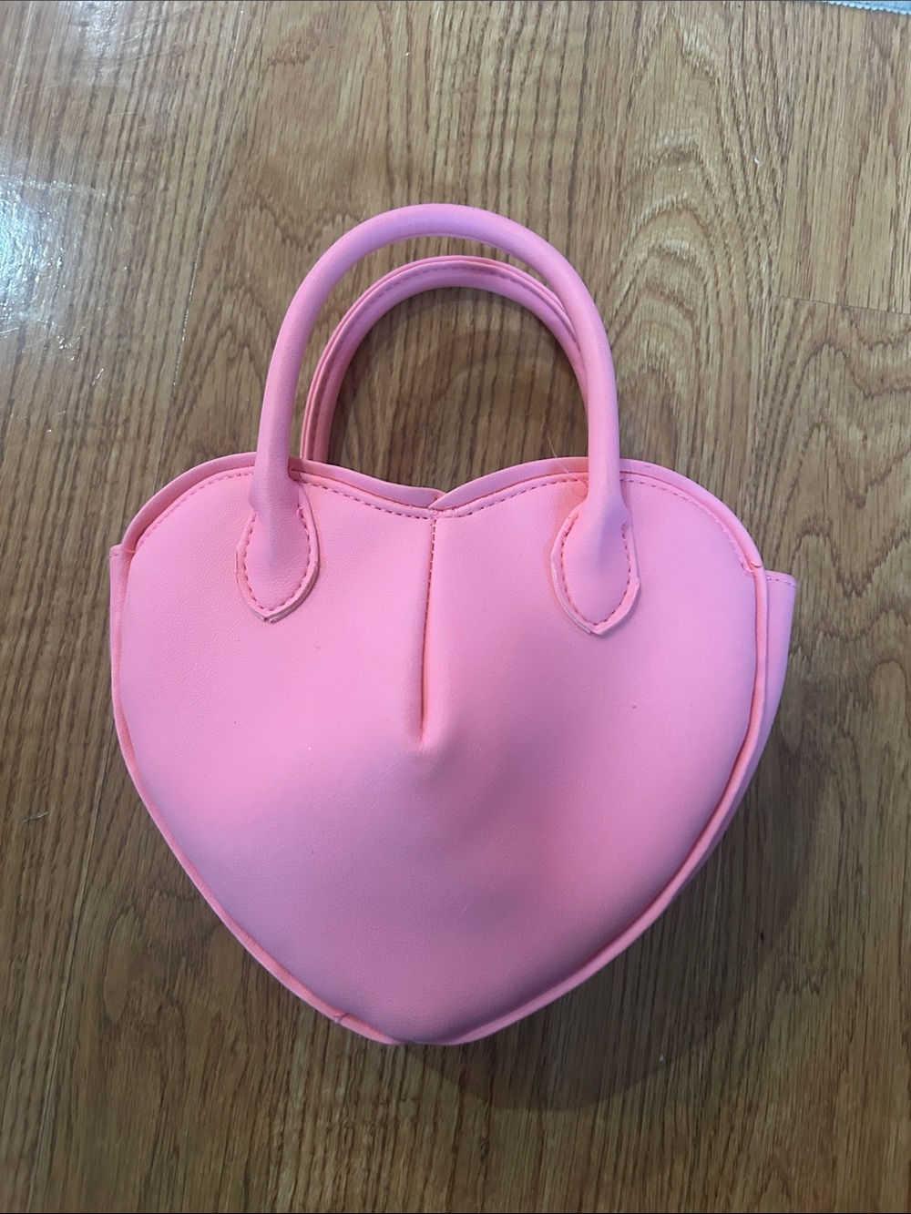 Pink Heart-Shaped Top-Handle Bag